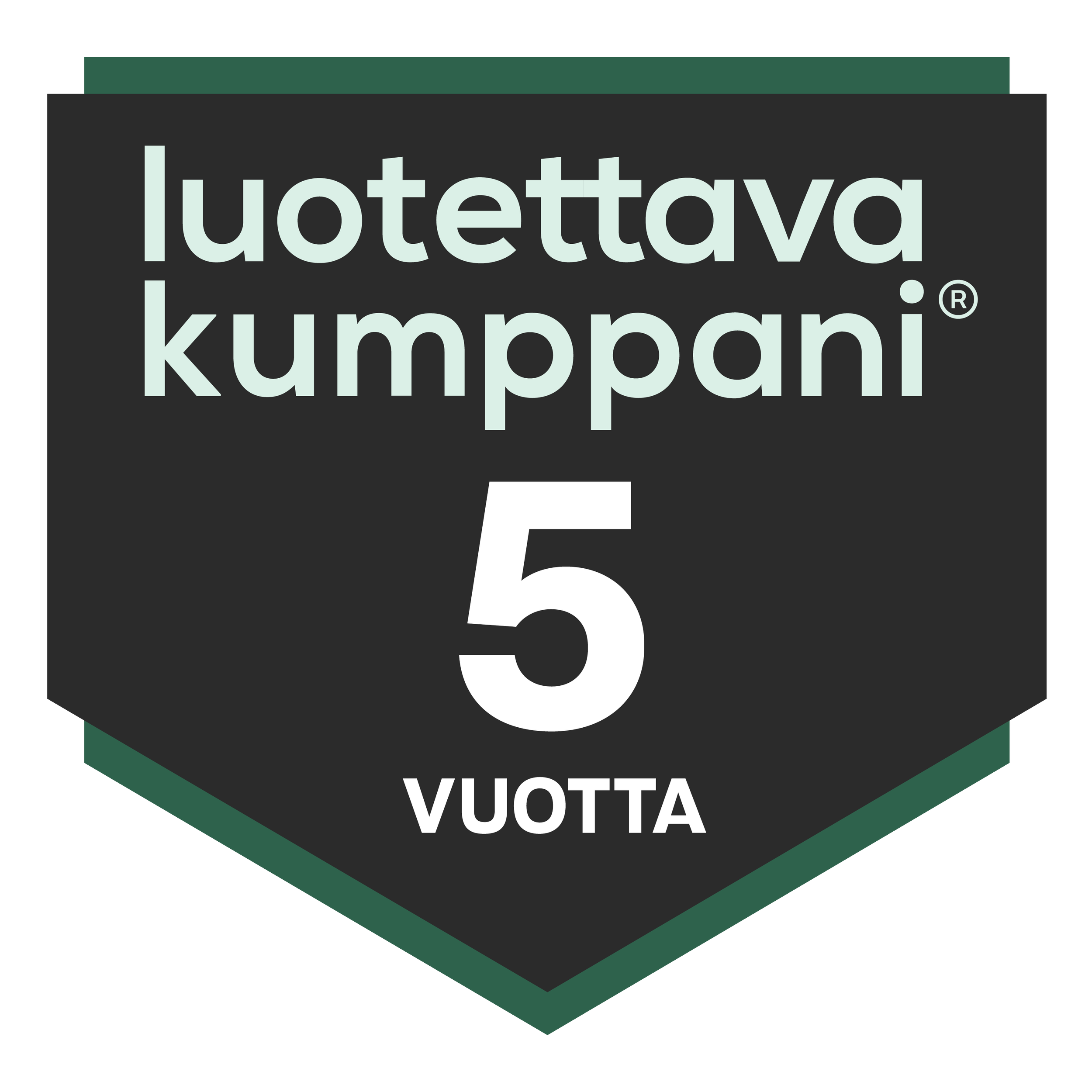 Vastuu Groupin Luotettava Kumppani -luottamusmerkki, 5 vuotta