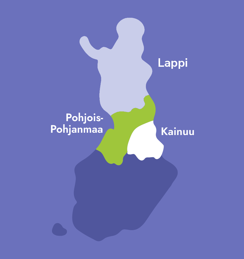 Kartta Hoivaacon toiminta-alueista